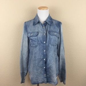 Button down  ISSI long sleeve tee